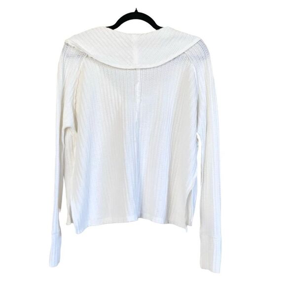 Free People We The Free Thermal Waffle Weave Crop Cowlneck Top Sz S - Picture 5 of 14